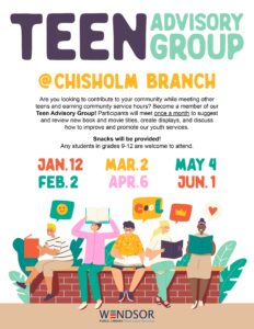  Teen Volunteer Opportunity Windsor Public Library 