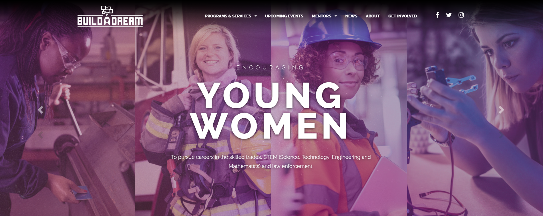 Build a Dream encouraging young women website image