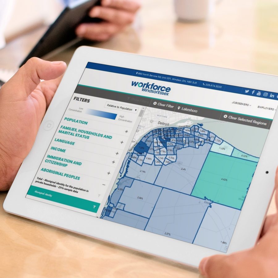 Person looking at WEmap Census on tablet